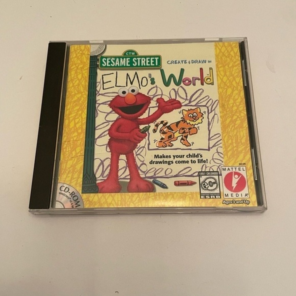 Sesame Street Create & Draw Elmos World CD-ROM Mattel Windows 9598 Vintage